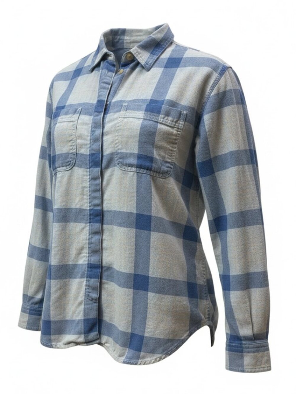 Lizwear by Liz Claiborne Plaid Flannel Button Up Shirt S Blue #245M